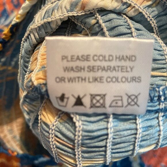 Rebdolls Blue and Orange Leaf Print Dress Size 5x - Picture 9 of 9